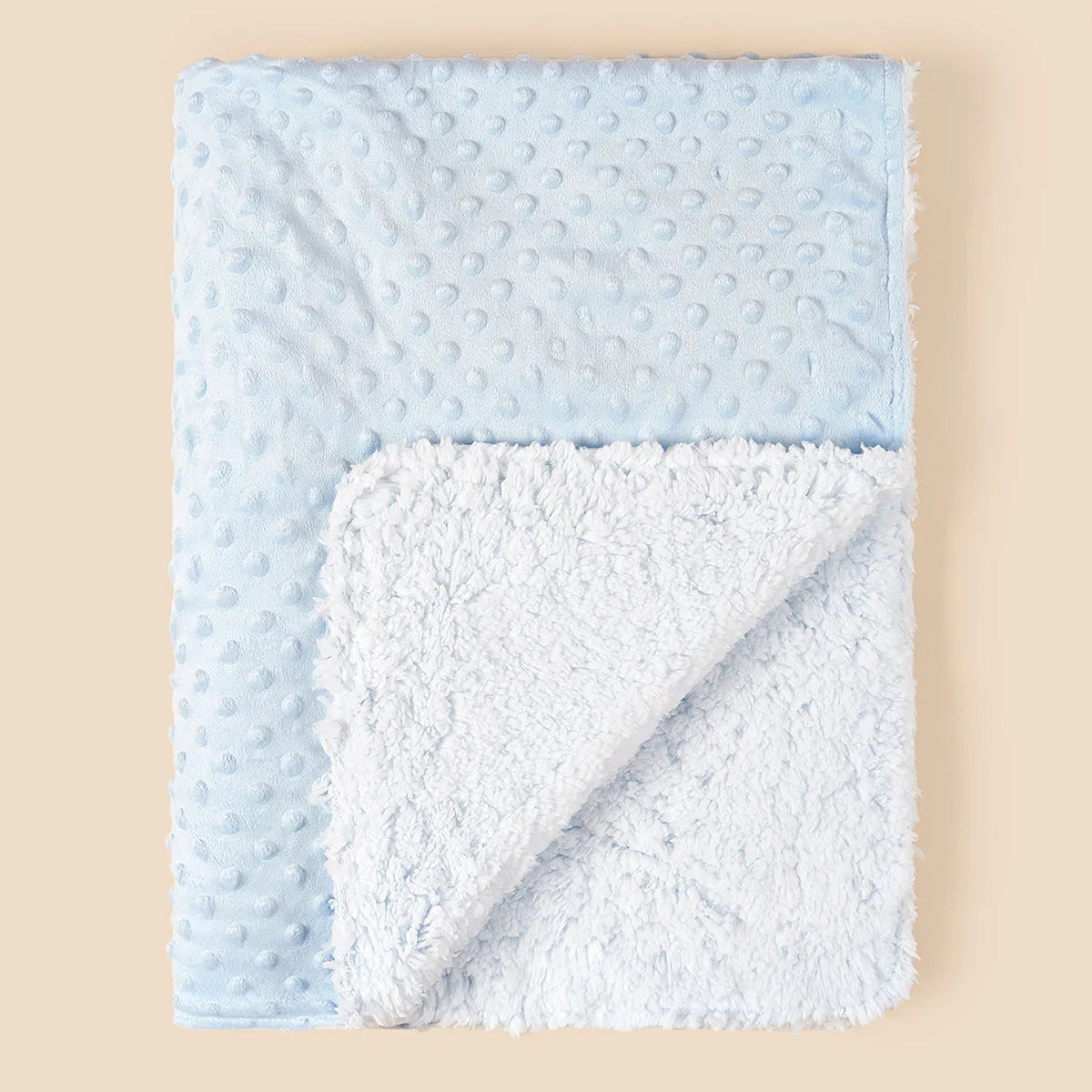 Couverture bebe chaude douce bleu Double Face