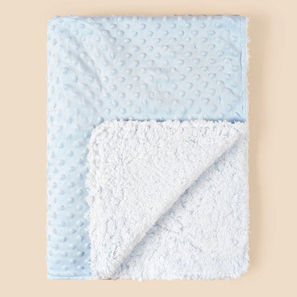 Couverture bebe chaude douce bleu Double Face