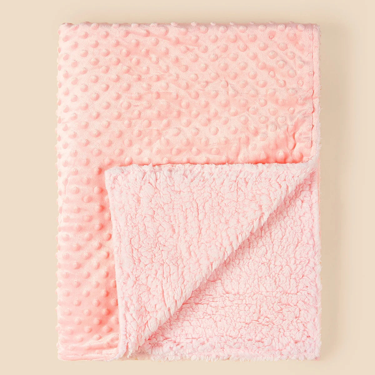Couverture bebe chaude douce rose Double Face