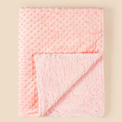 Couverture bebe chaude douce rose Double Face