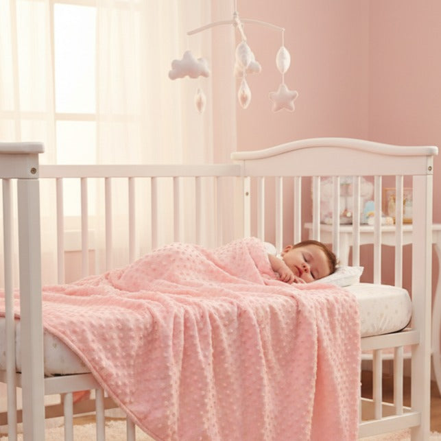 Couverture bebe chaude rose sommeil paisible Double Face