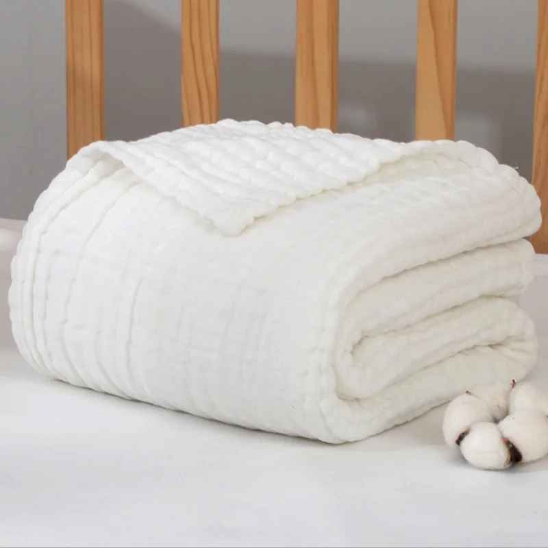 Couverture bébé douce apaisante blanche Mousseline Cocooning