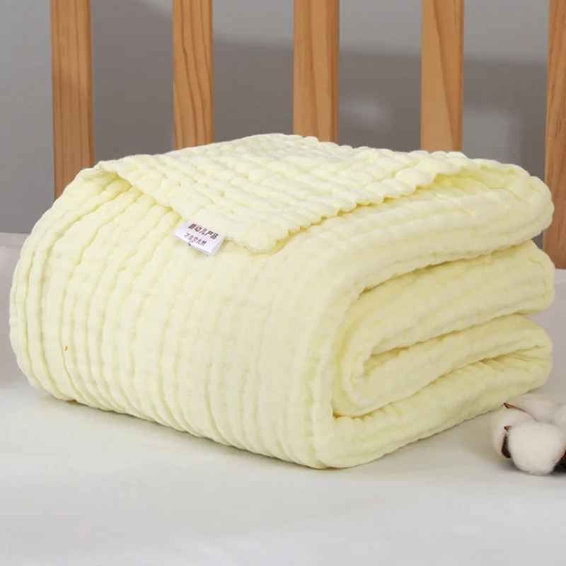 Couverture bébé douce apaisante jaune Mousseline Cocooning