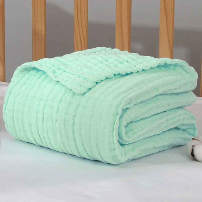 Couverture bébé douce apaisante verte Mousseline Cocooning