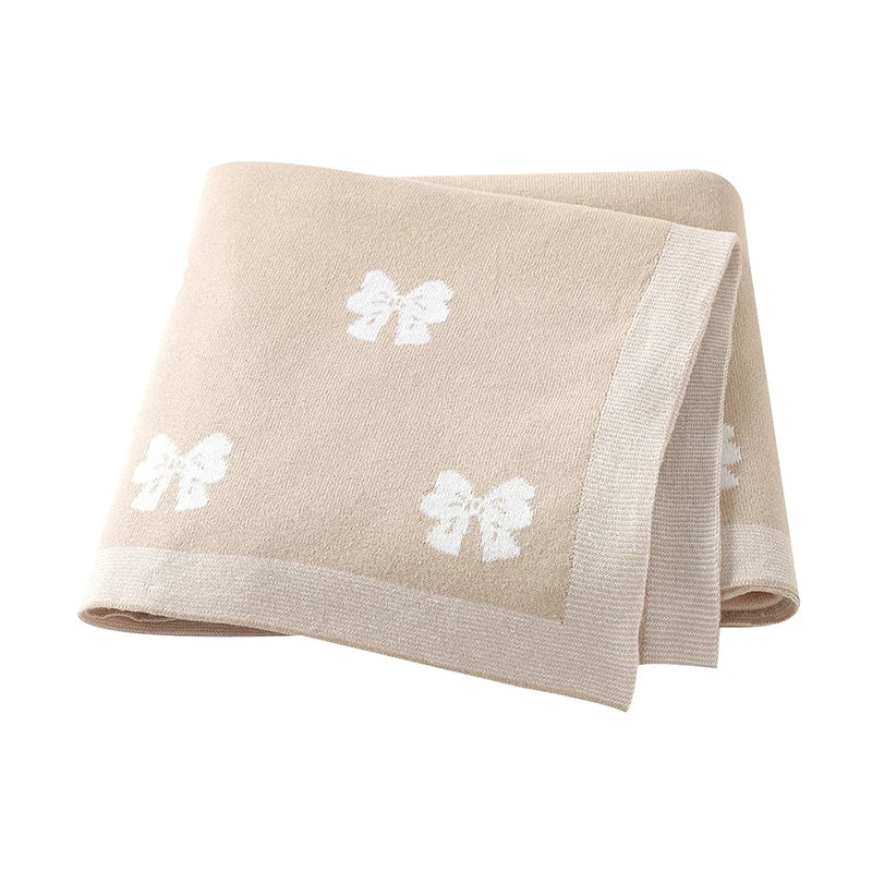 Couverture bébé douce beige Cocon Papillon