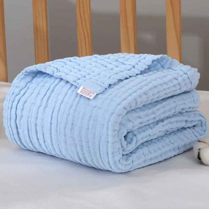 Couverture bébé douce bleue Mousseline Cocooning