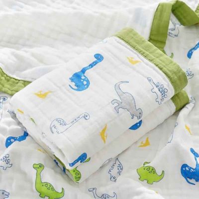 Couverture bébé douce mousseline dinosaures Nuage de Mousseline
