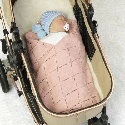 Couverture bébé douce tricot légère sommeil dans poussette Petits cœurs Tricotés