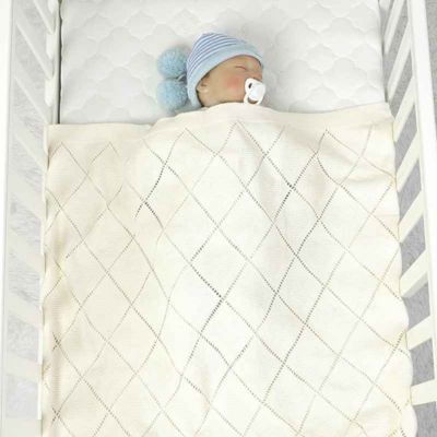 Couverture bébé douce tricot légère sommeil paisible Petits cœurs Tricotés