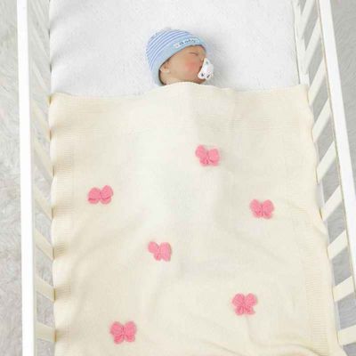 Couverture bébé douce tricot sommeil paisible Papillune