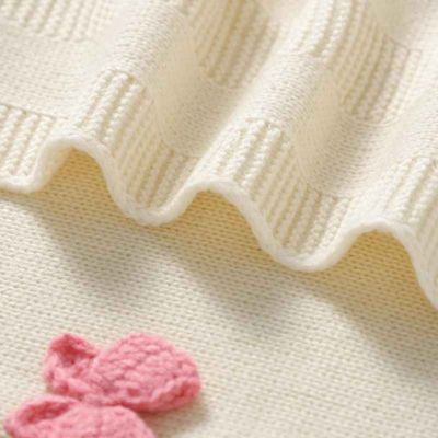 Couverture bébé douce tricot zoom Papillune