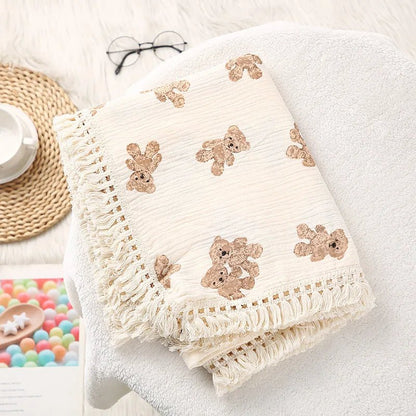 Couverture bebe en coton babyblanket ours
