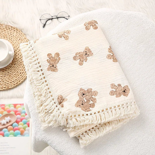 Couverture bebe en coton babyblanket ours