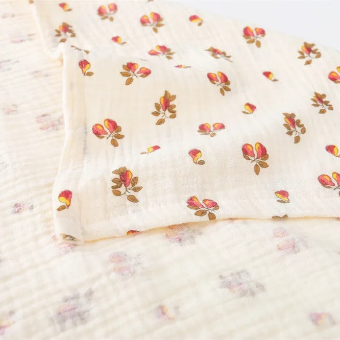 Couverture bebe en coton coutures soignées Mousseline Naturelle