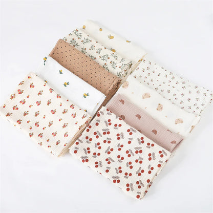 Couverture bebe en coton motifs variés Mousseline Naturelle