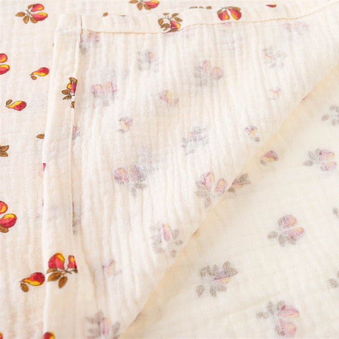 Couverture bebe en coton tissu léger Mousseline Naturelle
