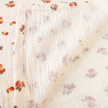 Couverture bebe en coton tissu léger Mousseline Naturelle