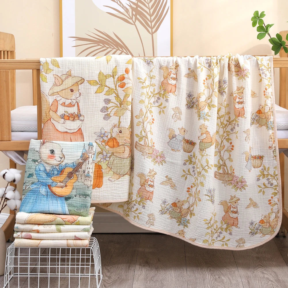 Couverture bebe gaze de coton polyvalente Cocon Douillet