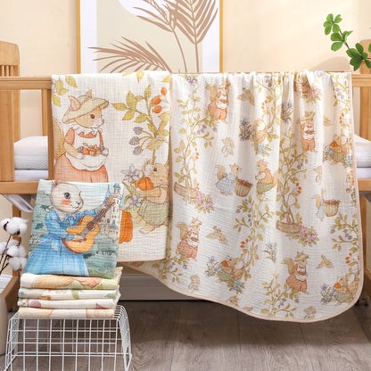Couverture bebe gaze de coton polyvalente Cocon Douillet