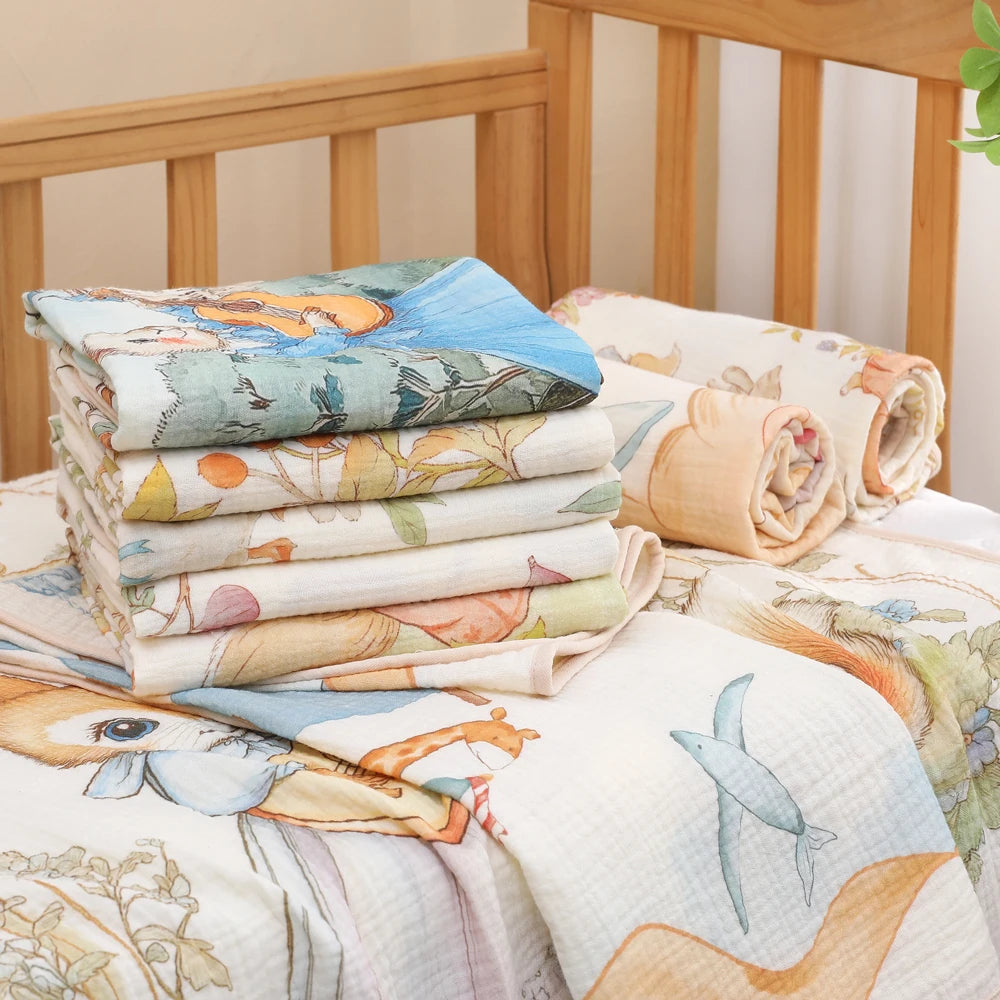 Couverture bebe gaze de coton protectrice Cocon Douillet