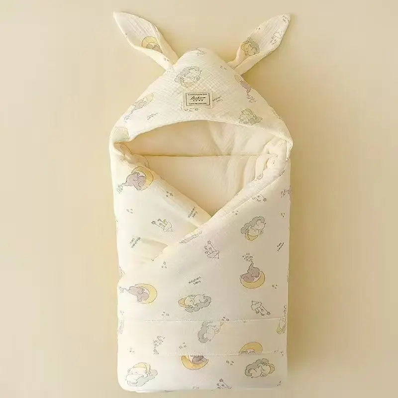 Couverture bébé naissance motifs éléphants Coton Bambou Doux
