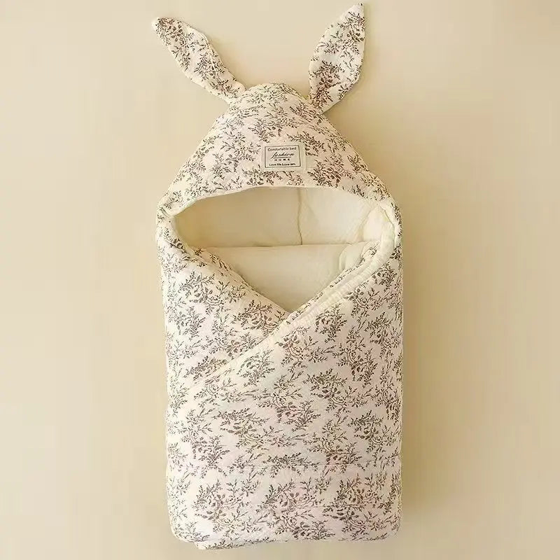 Couverture bébé naissance motifs floraux Coton Bambou Doux