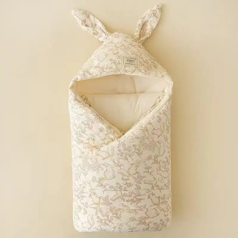 Couverture bébé naissance motifs lapins Coton Bambou Doux