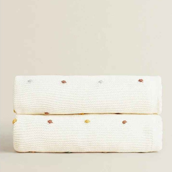 Couverture douce bebe beige coton DOUX TRICOT