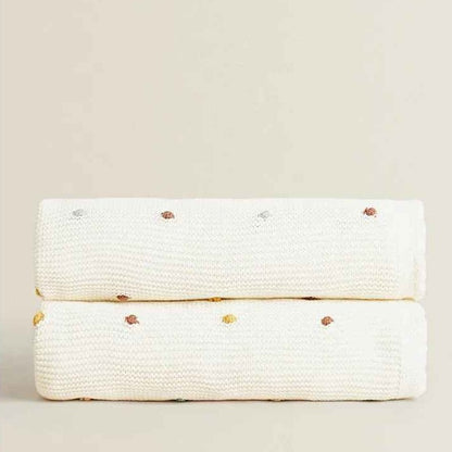 Couverture douce bebe beige coton DOUX TRICOT