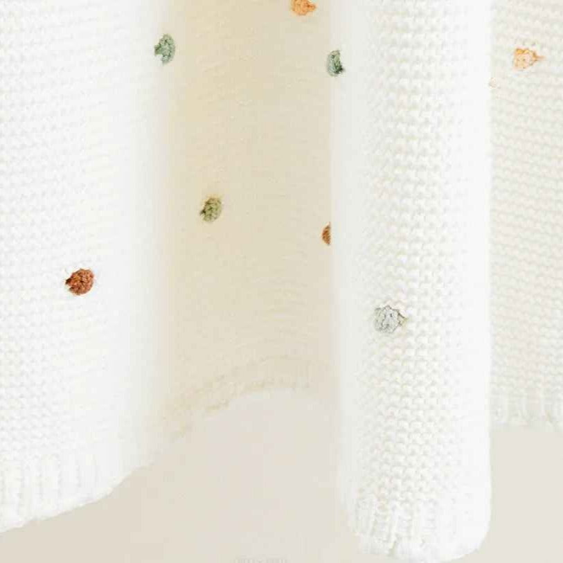 Couverture douce bebe beige tricotée DOUX TRICOT