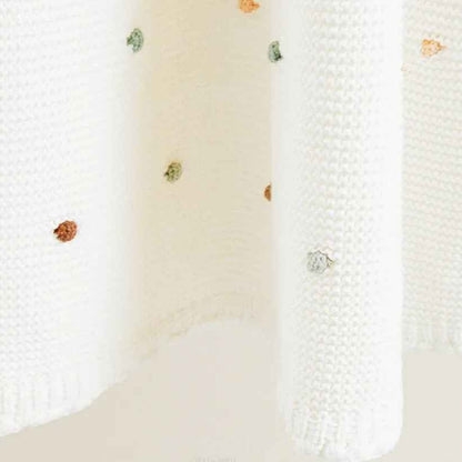 Couverture douce bebe beige tricotée DOUX TRICOT