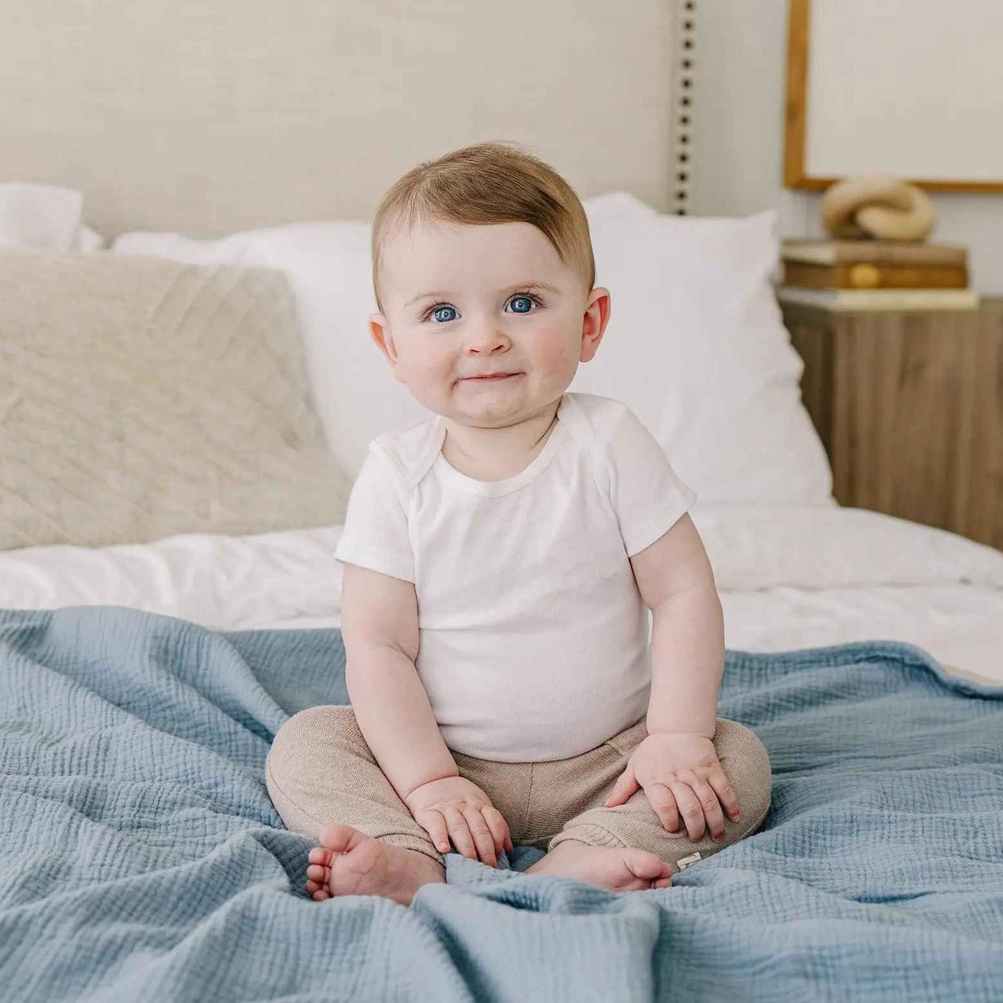 Couverture douce bebe polyvalente Coton Bio Premium