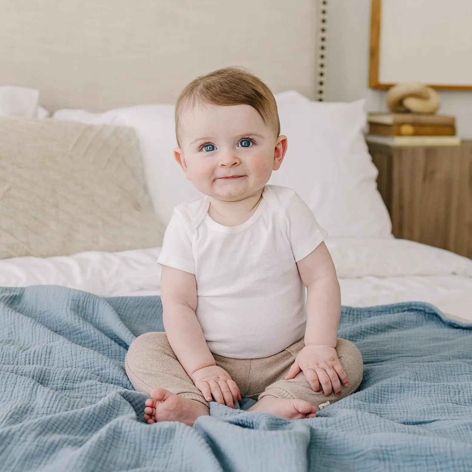 Couverture douce bebe polyvalente Coton Bio Premium