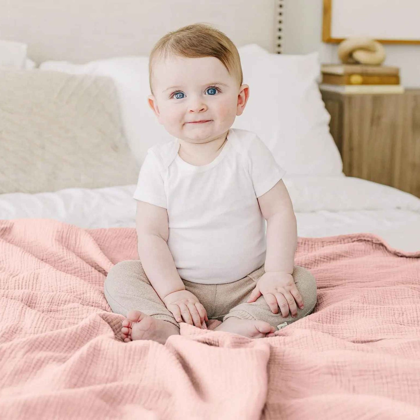 Couverture douce bebe réconfortante Coton Bio Premium