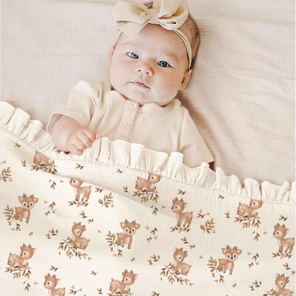 Couverture douce bebe sommeil paisible Bichette Des Bois