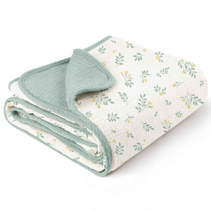 Couverture douce bebe vert pastel Mousseline Respirante