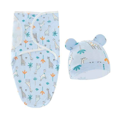 Couverture emmaillotage bebe bleu Coton Apaisant