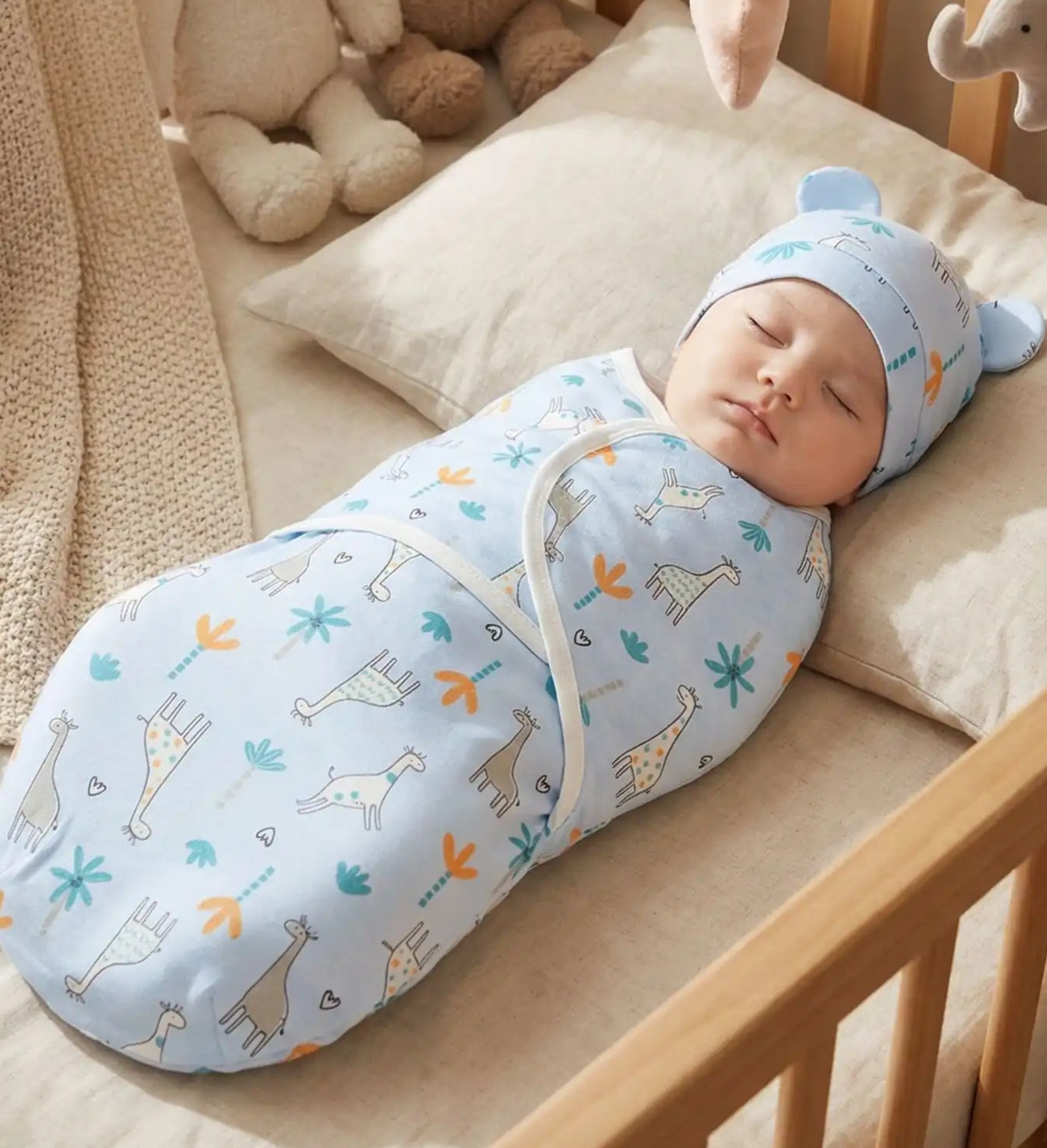 Couverture emmaillotage bebe sommeil paisible Coton Apaisant