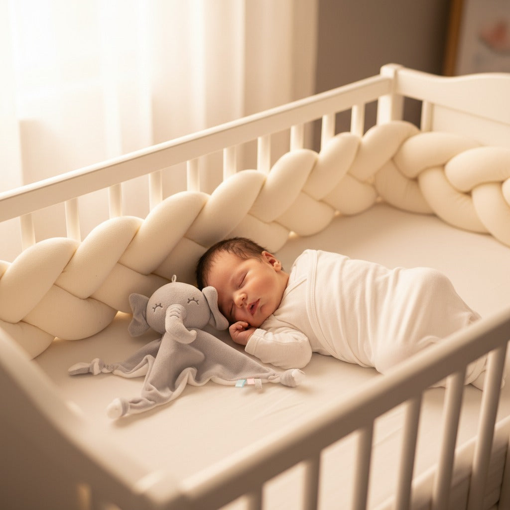 Doudou bébé éléphant gris avec trompe Ultra doux