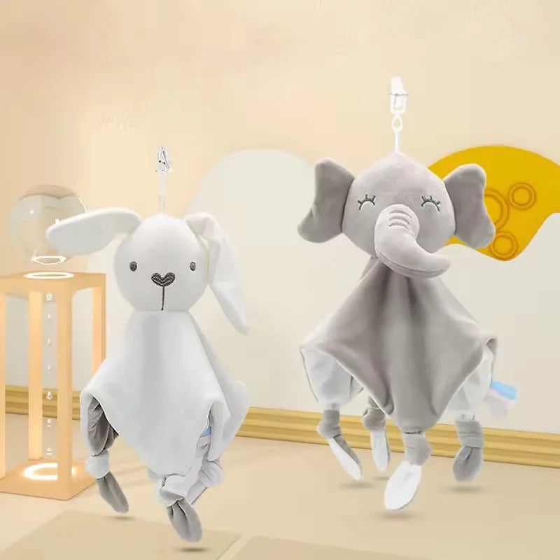 Doudou bébé lapin blanc éléphant gris compacte Ultra doux