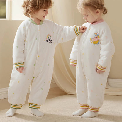 Fille et garçon avec gigoteuse hivernale coton Hiver Tendre
