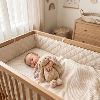 Lapin en peluche beige chaleureux sommeil paisible Câlinou