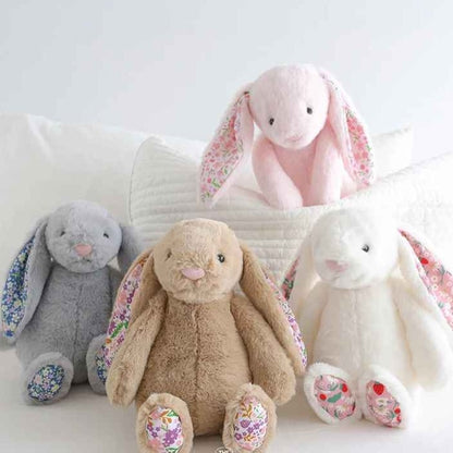 Lapin en peluche doux sécurisé blanc Câlinou 