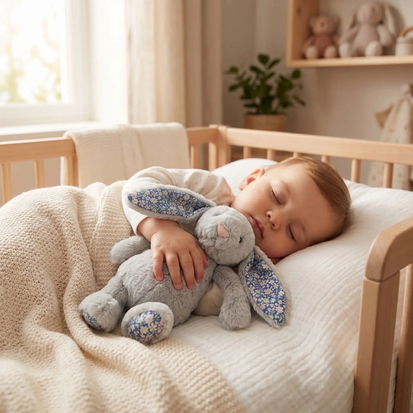 Lapin en peluche doux sommeil serein Câlinou