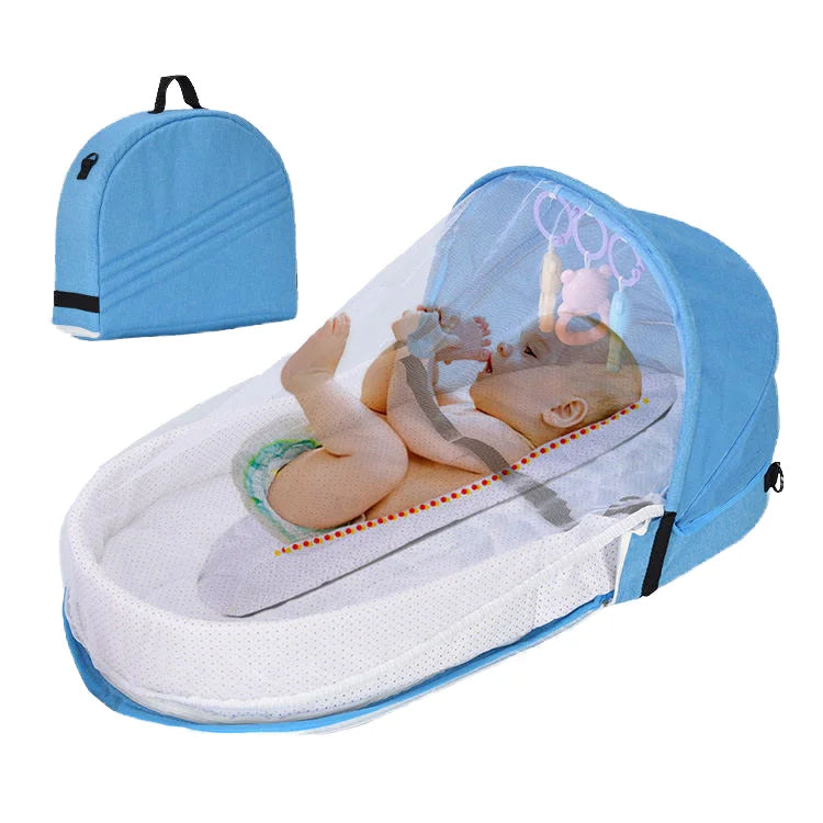 Lit bebe moustiquaire bleu SleepProtect
