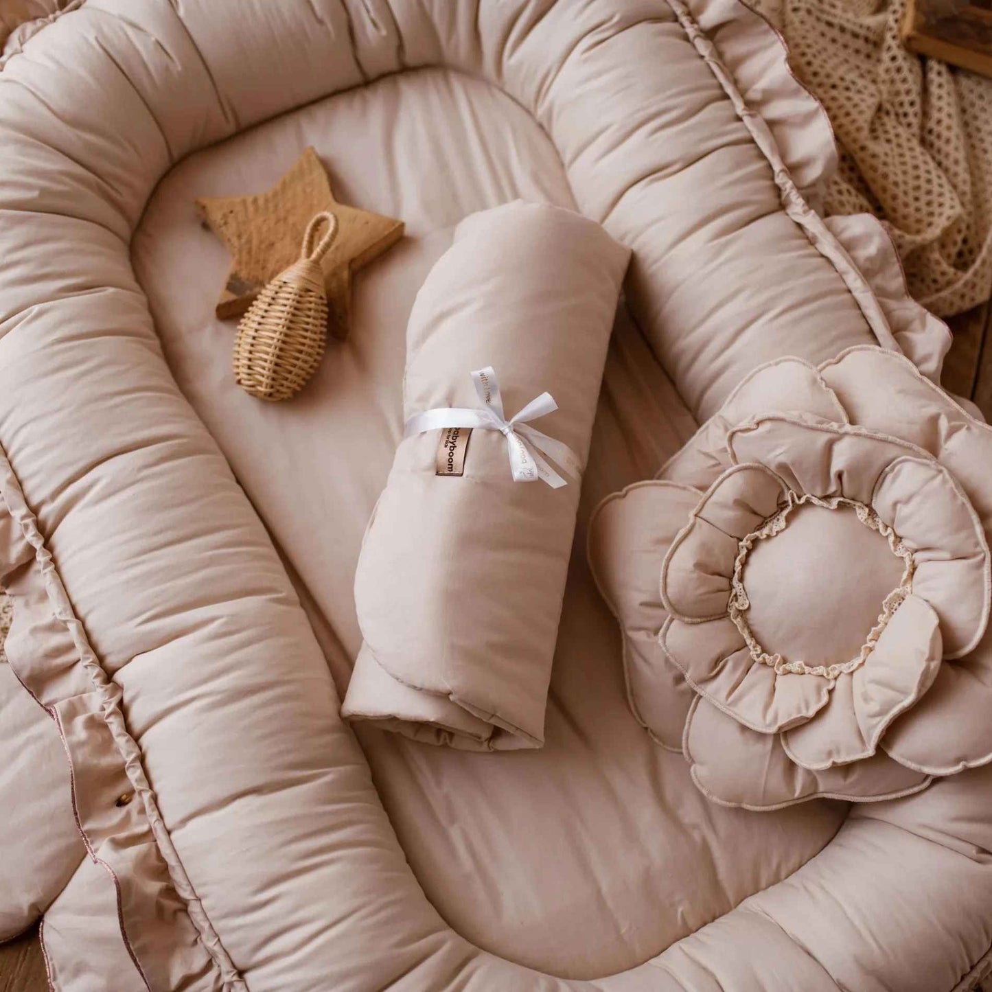 Lit cocon bebe beige coton bio - Douceur Maternelle
