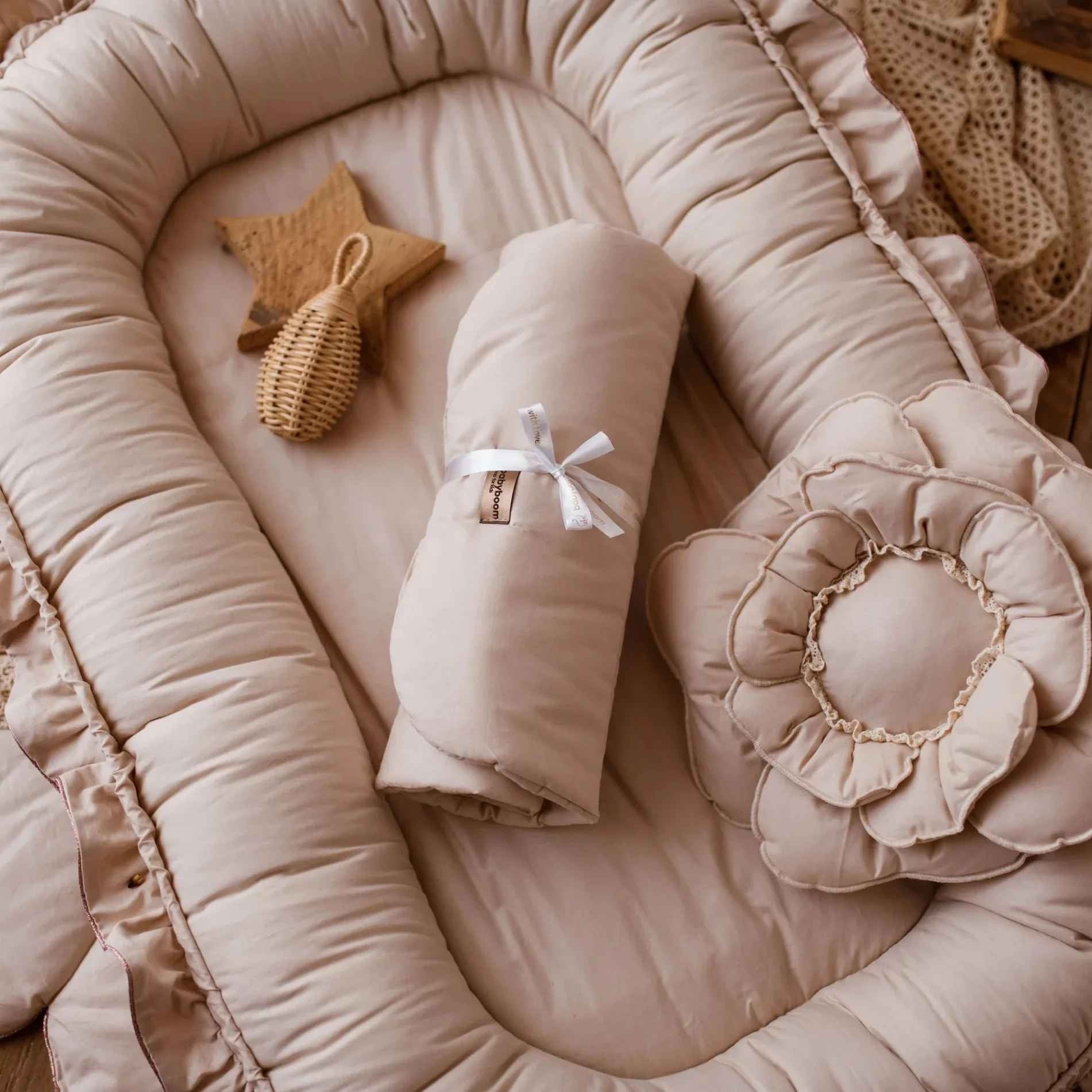 Lit cocon bebe beige coton bio - Douceur Maternelle