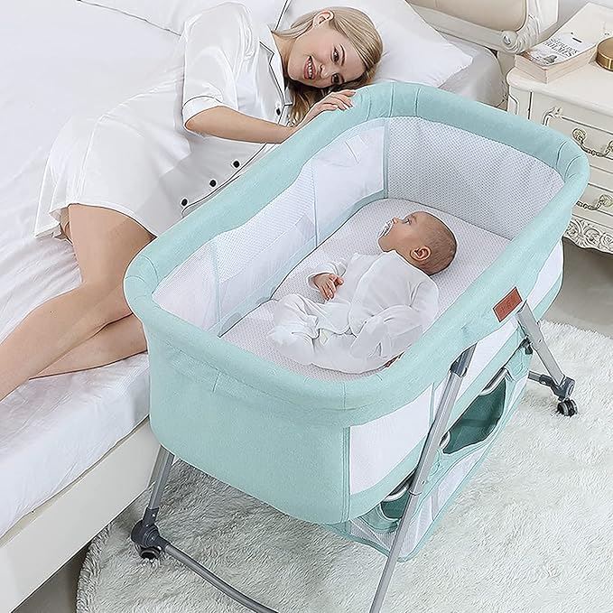 Lit cododo bébé menthe permettant à maman de dormir à côté de bébé en toute sécurité BabyBedMobile Vert