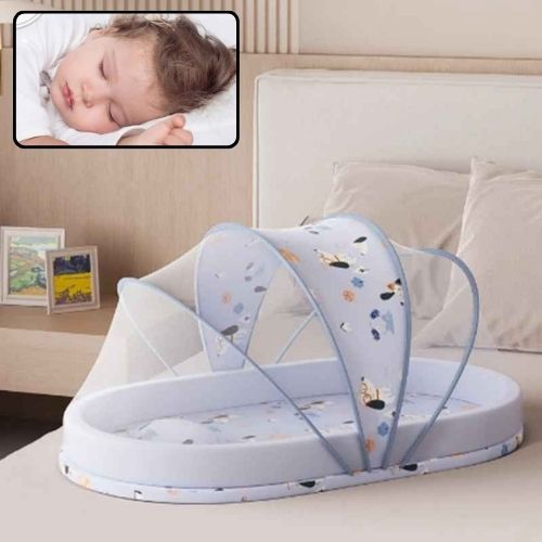 Lit moustiquaire bebe bleu sommeil serein MoustiZen