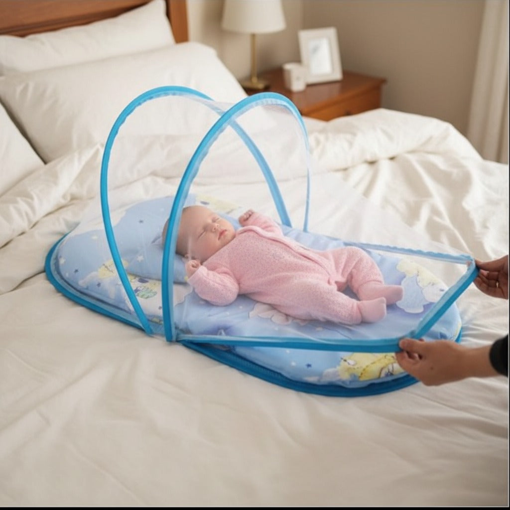 Maman ajuste Moustiquaire Lit Bébé sommeil serein SleepNest Bleu